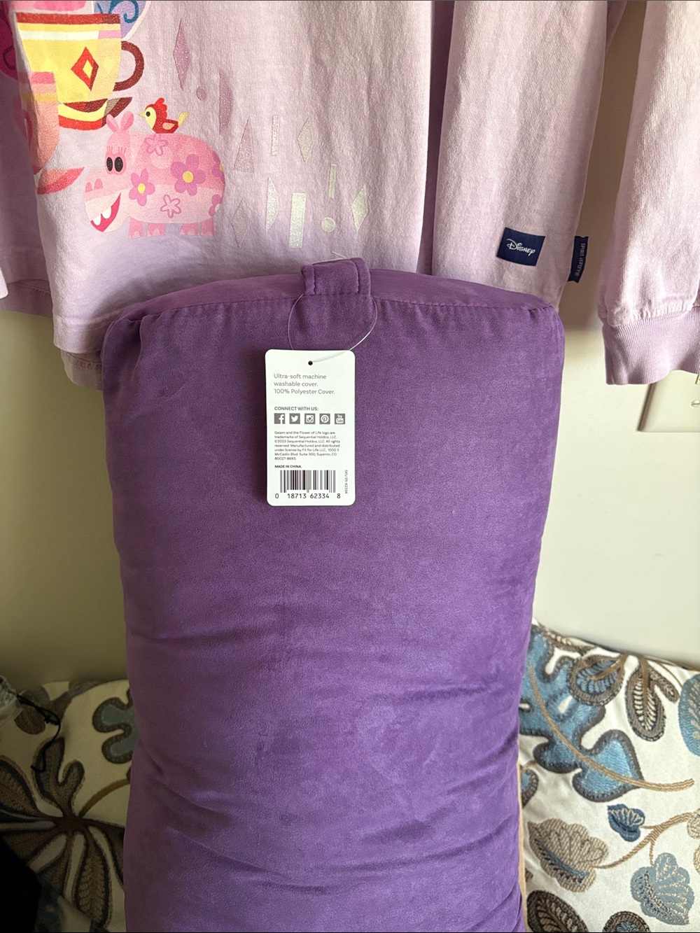 GAIAM purple rectangular Yoga Bolster washable cover NWT Meditation - Picture 5 of 5